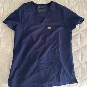Figs Navy Scrub Top